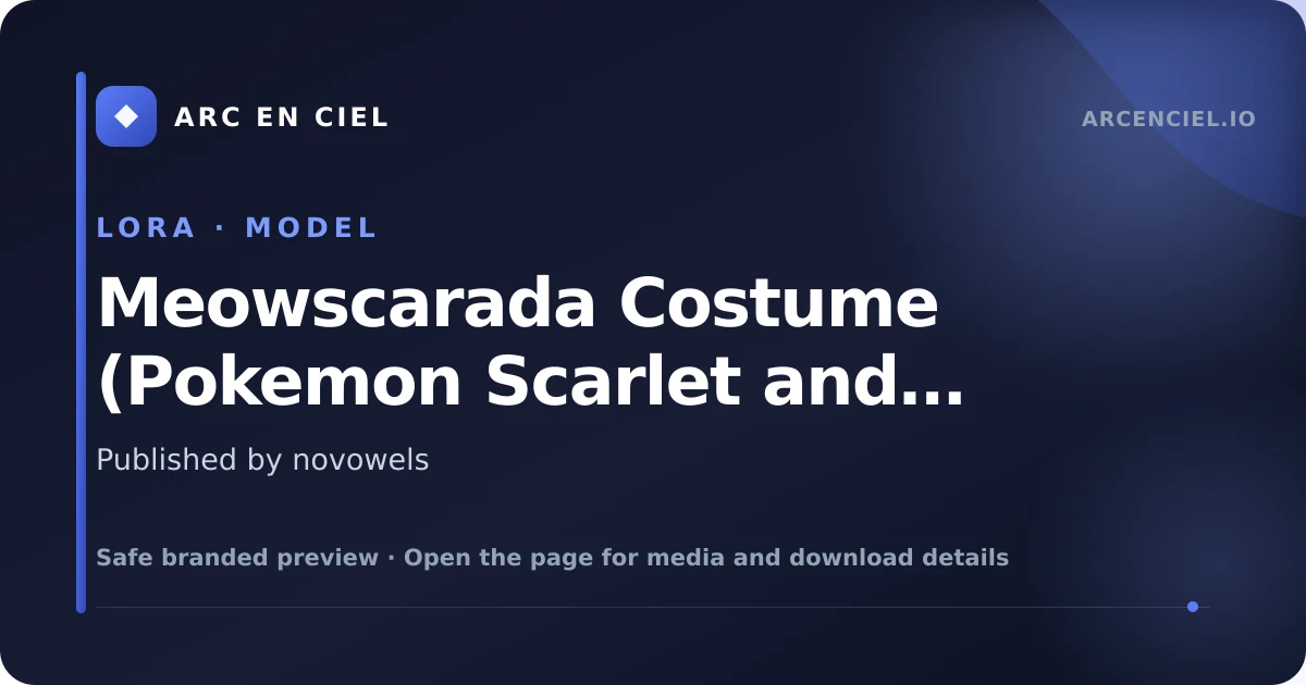 Meowscarada Costume (Pokemon Scarlet and Violet) SDXL LoRA [Illustrious] - by novowels