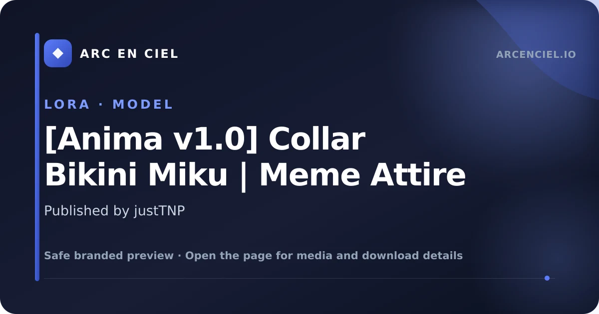 [Anima v1.0] Collar Bikini Miku | Meme Attire - by justTNP