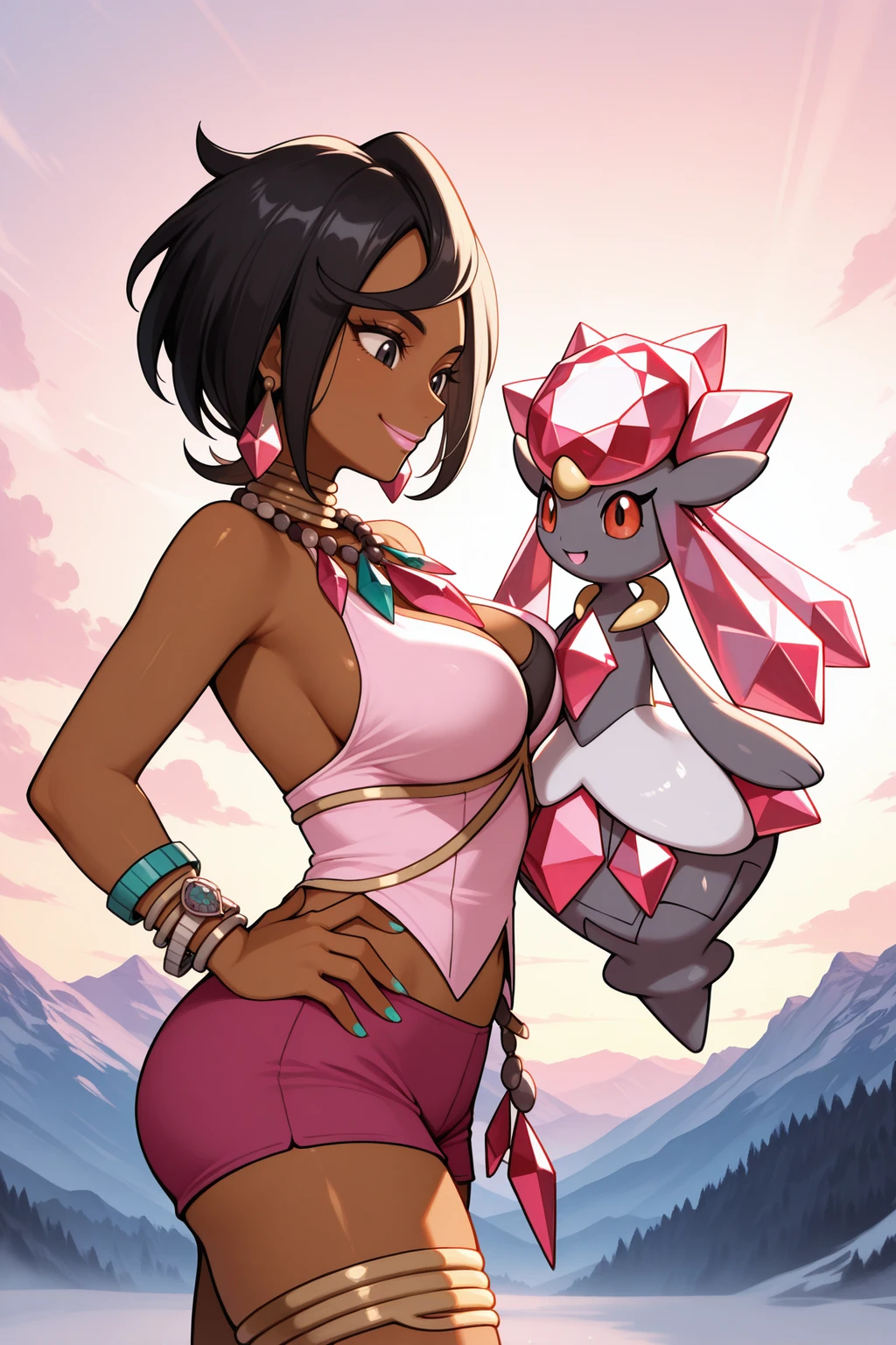 Stable Diffusion image: 1girl, breasts - by novowels