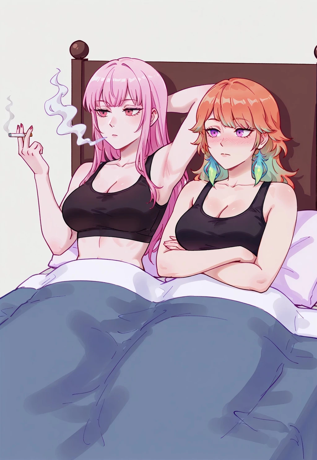 Smoking In Bed Art Trend | Meme Concept | IllustriousXL and NoobAI - by androidxl