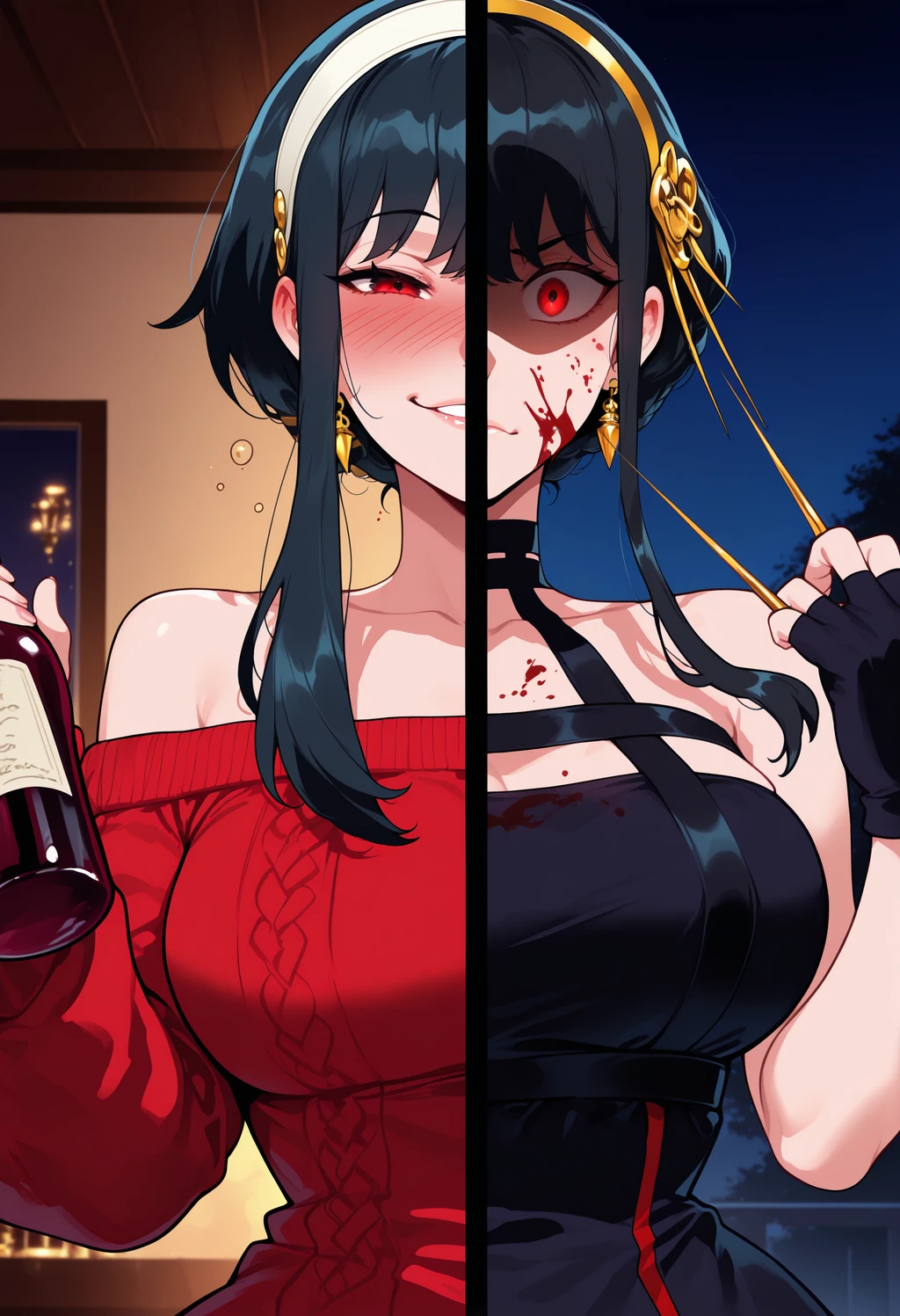 Stable Diffusion image: 1girl, long hair - by FallenIncursio