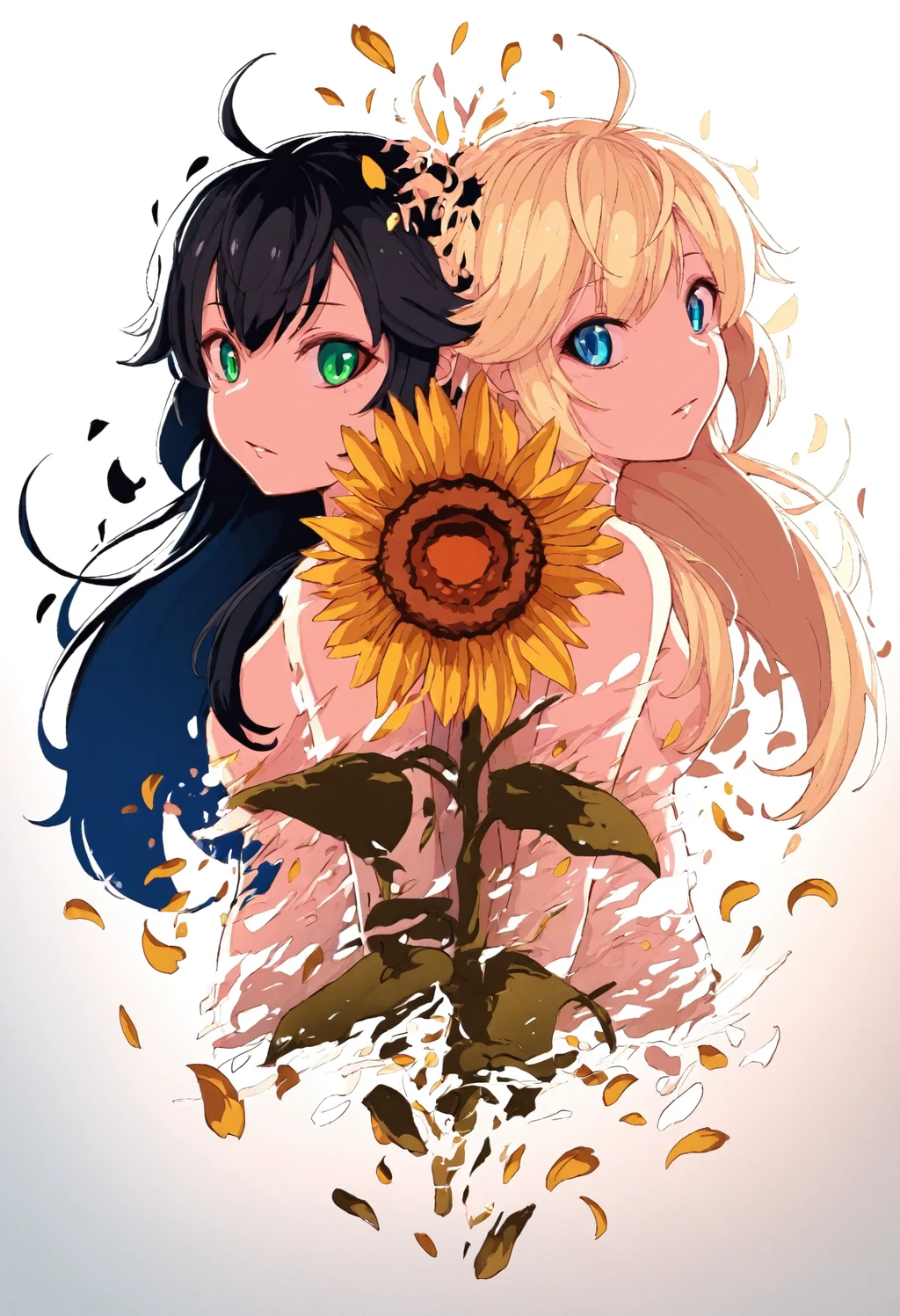 Stable Diffusion image: long hair, flower - by Garbo