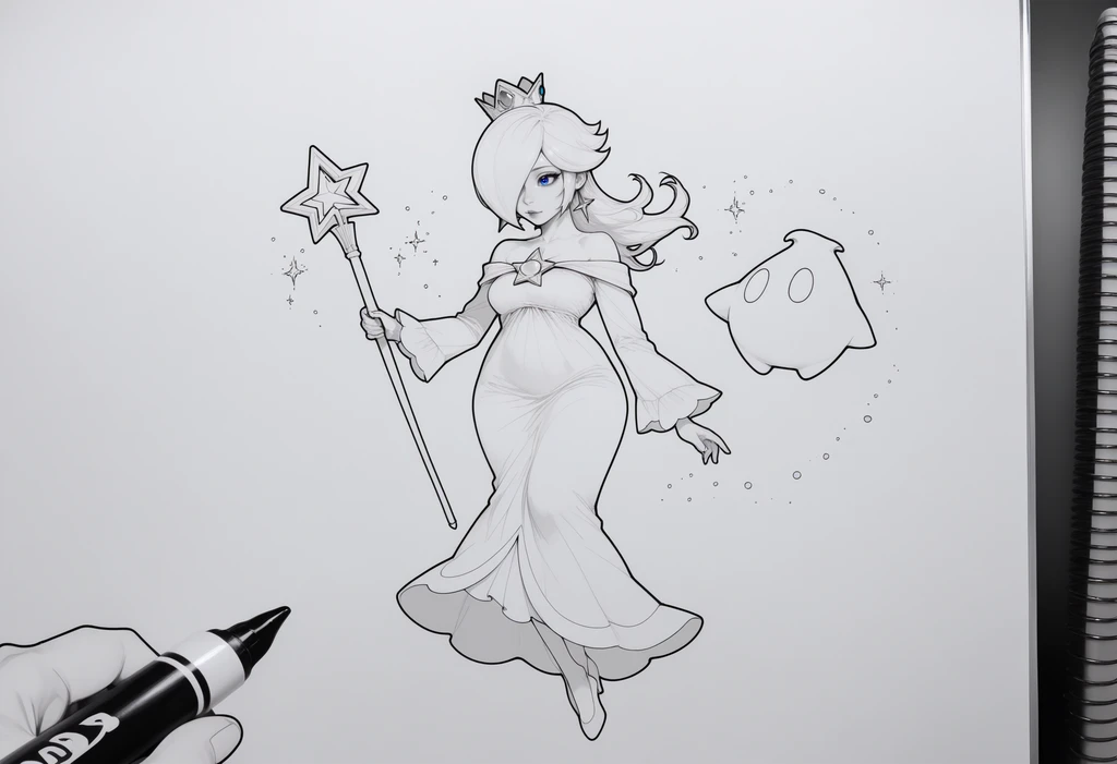 Stable Diffusion image: 1girl, long hair - by FallenIncursio