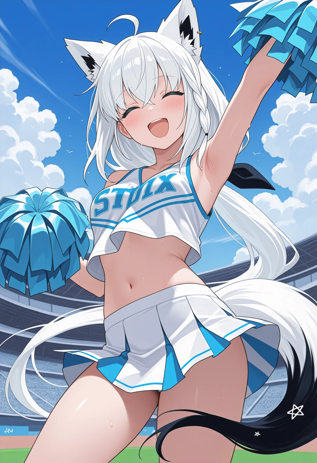 fubuki cheerleader - by holostrawberry