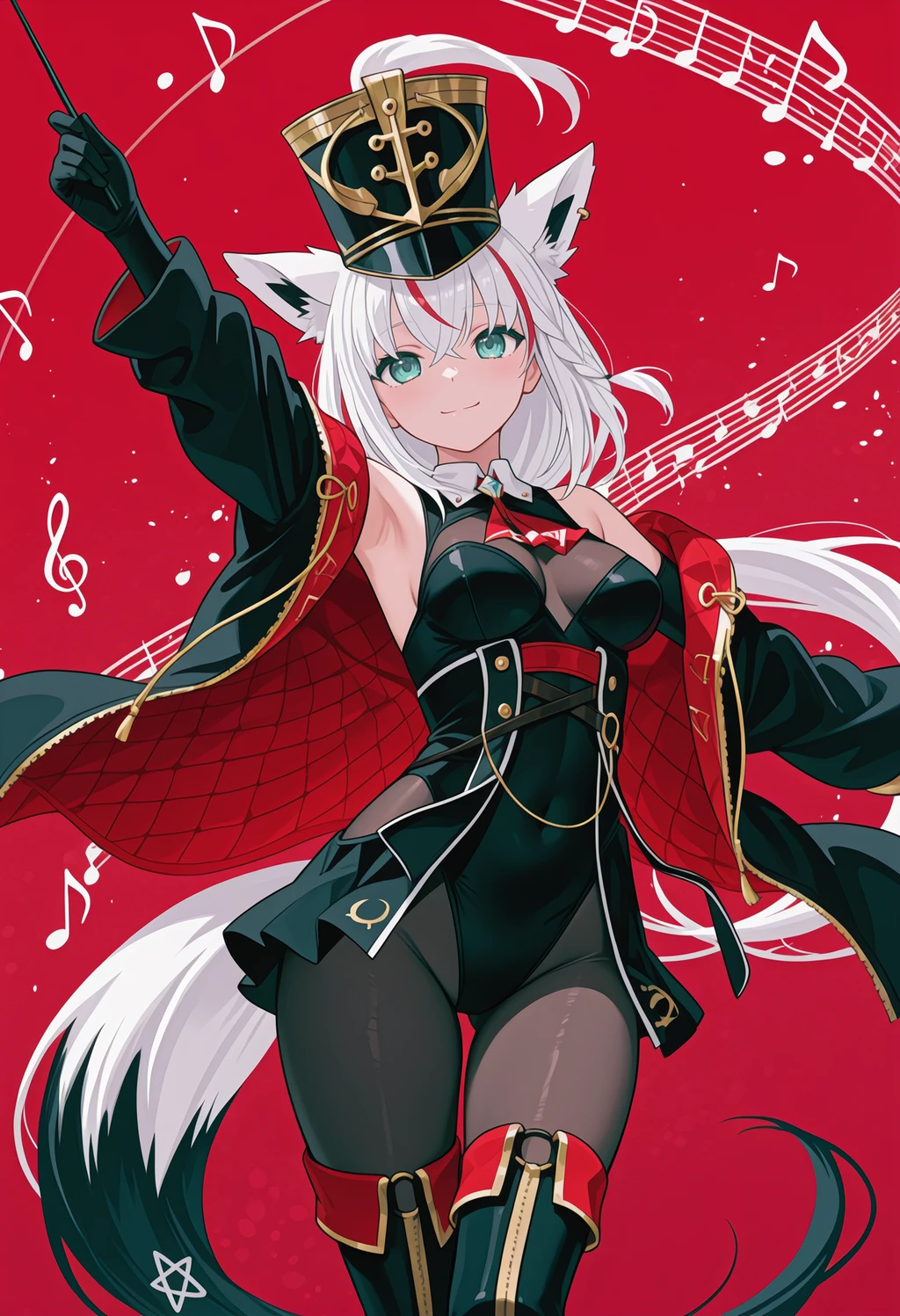 fubuki dressed in marine's band uniform - by holostrawberry