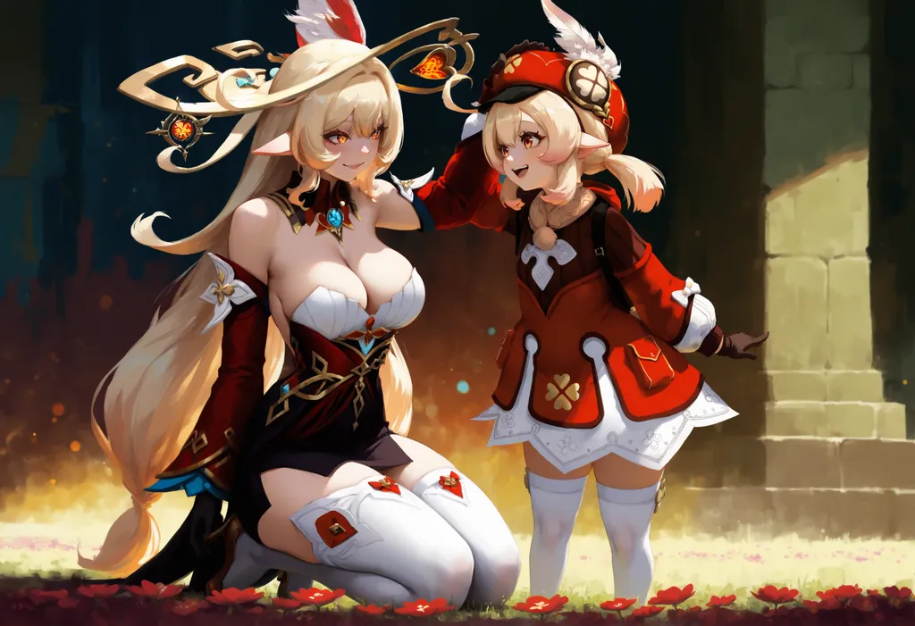 Stable Diffusion image: long hair, flower - by FallenIncursio