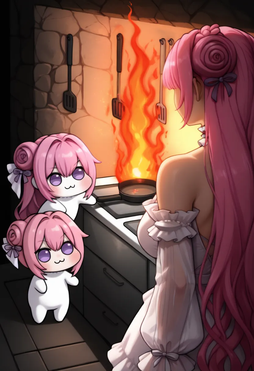 Stable Diffusion image: long hair, pink hair - by miniphak