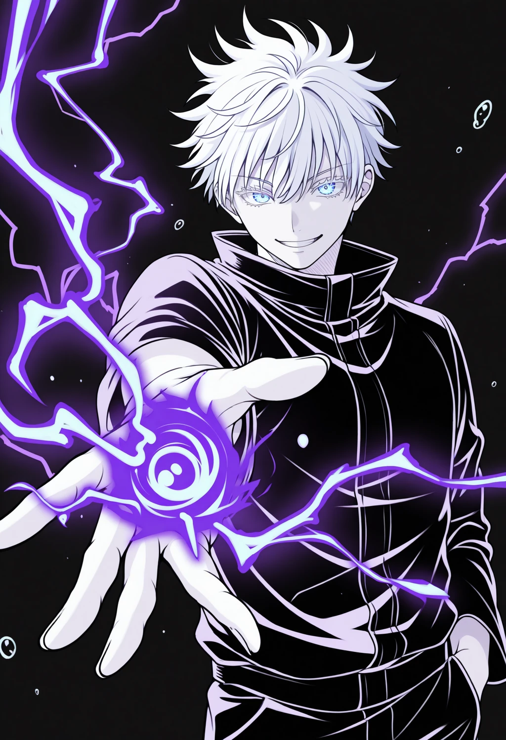 Stable Diffusion image: solo, black background - by ChameleonAI