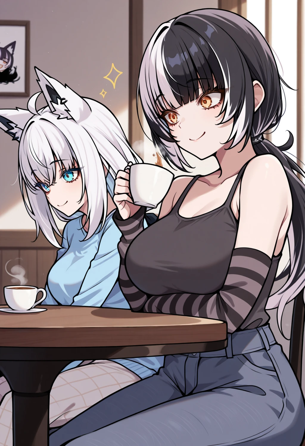 Stable Diffusion image: long hair, animal ears - by ChameleonAI