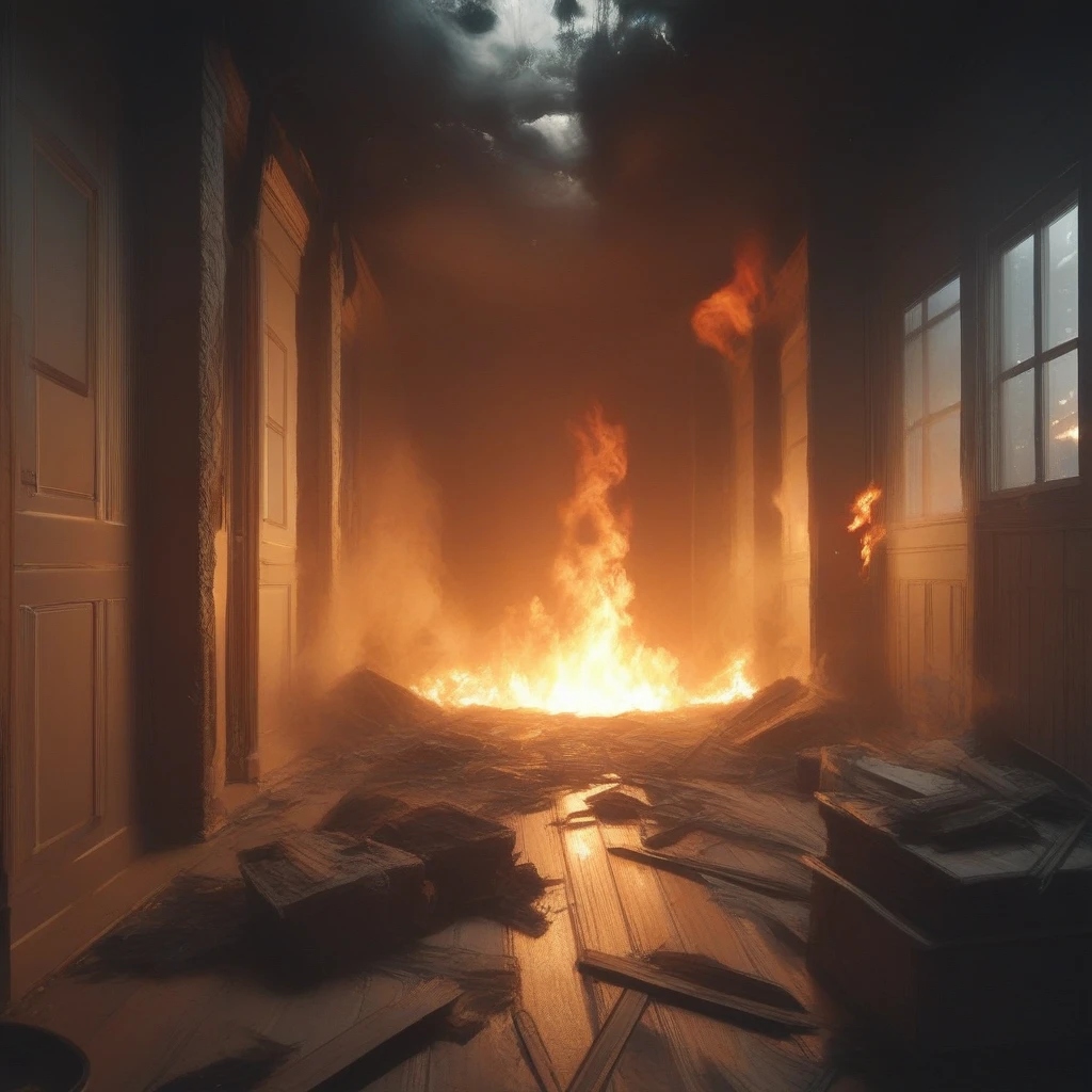 Burning Building - by Navedaxu