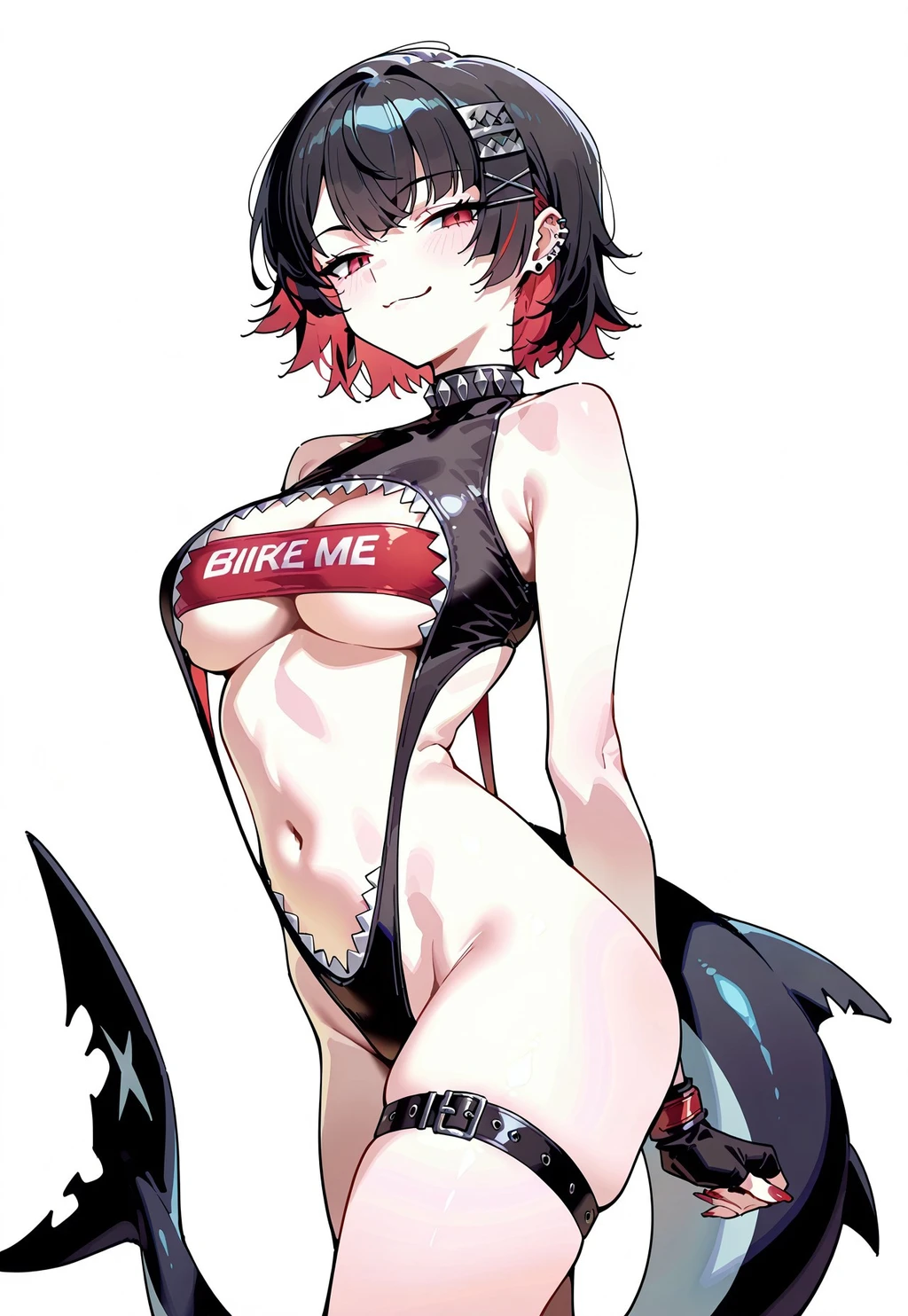 Shark BITE ME Swimsuit | Meme Trend Clothing | IllustriousXL and NoobAI - by androidxl