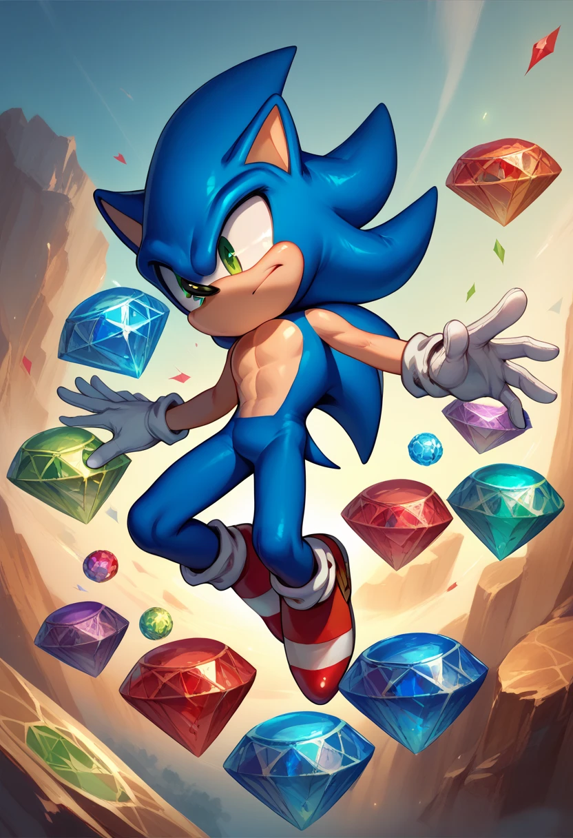 Surrounded by Chaos Emeralds | Concept LoRA XL - by FallenIncursio