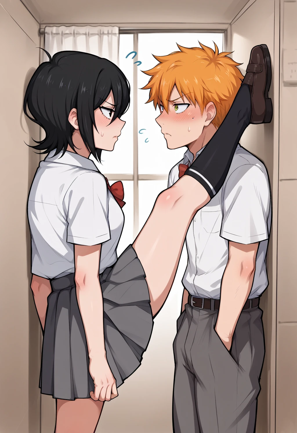 Kata-ashi Kabedon (One-legged Kabedon) 片足壁ドン Concept - Lora Pony - by elizapottinger