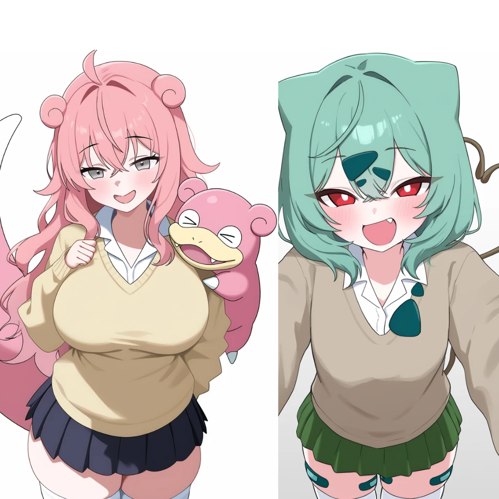 Gyaru Slowpoke + Gyaru Bulbasaur (Shin no Tenpii) |Anima Preview 2| - by miniphak
