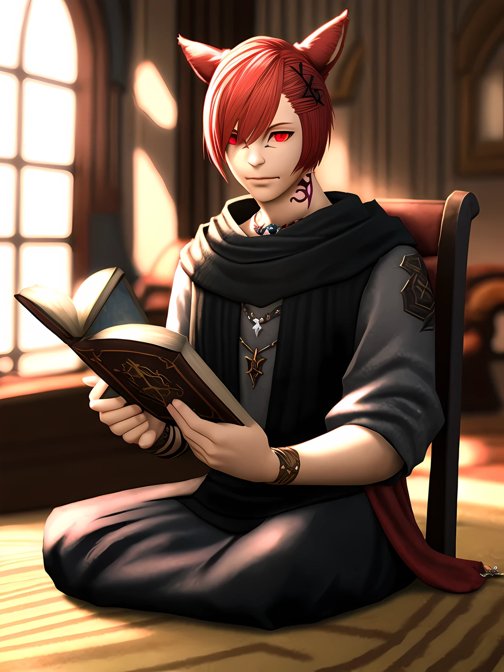 Stable Diffusion image: solo, animal ears - by ktiseos_nyx
