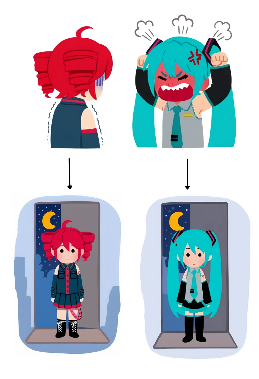 The 2 Sides of Modern Office Life - Angry Boss with Happy Family Irasutoyas |ChenkinNoob-XL-V0.2| - by miniphak