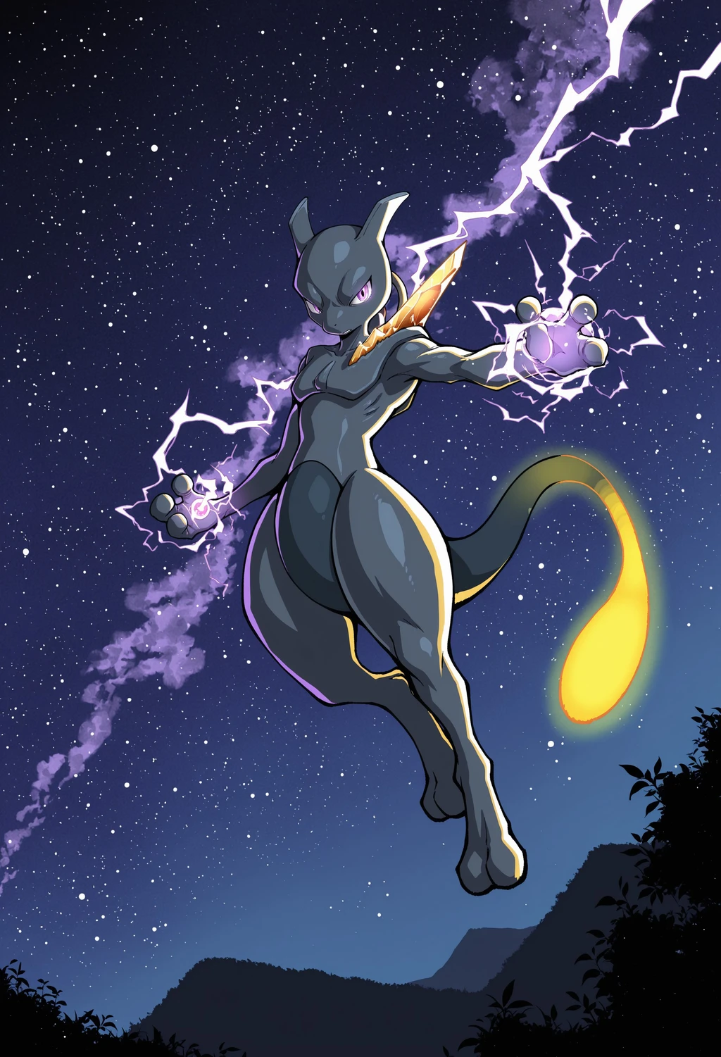 Mewtwo / Shadow - Pokémon (Pokkén Tournament) - by Xeranah